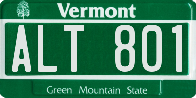 VT license plate ALT801