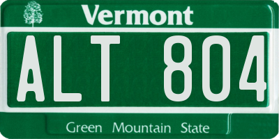 VT license plate ALT804