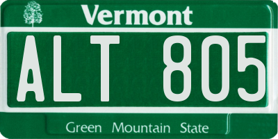 VT license plate ALT805
