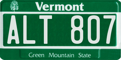 VT license plate ALT807