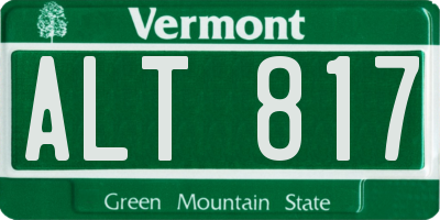 VT license plate ALT817