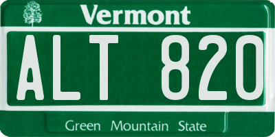VT license plate ALT820