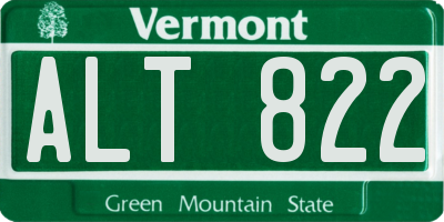 VT license plate ALT822