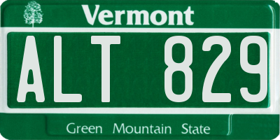VT license plate ALT829