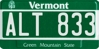 VT license plate ALT833