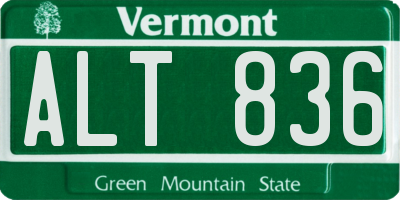 VT license plate ALT836