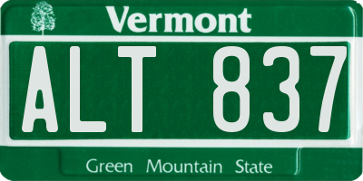 VT license plate ALT837