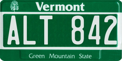 VT license plate ALT842