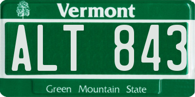 VT license plate ALT843