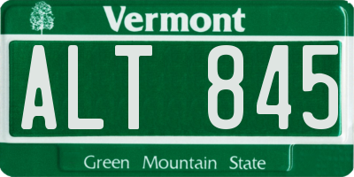 VT license plate ALT845