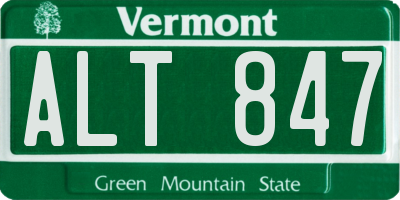 VT license plate ALT847