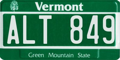 VT license plate ALT849