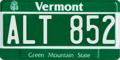 VT license plate ALT852