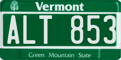 VT license plate ALT853