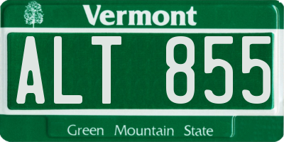 VT license plate ALT855