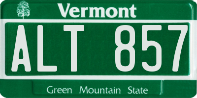 VT license plate ALT857