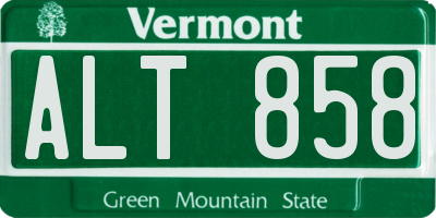 VT license plate ALT858