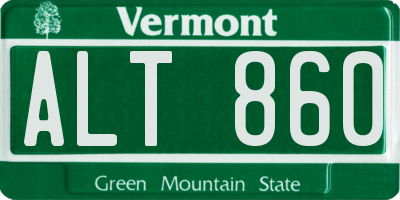 VT license plate ALT860