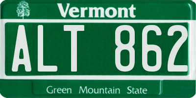 VT license plate ALT862