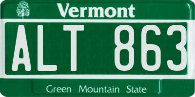VT license plate ALT863