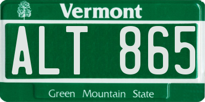 VT license plate ALT865