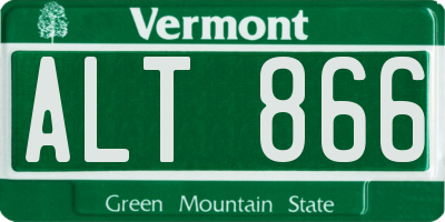 VT license plate ALT866
