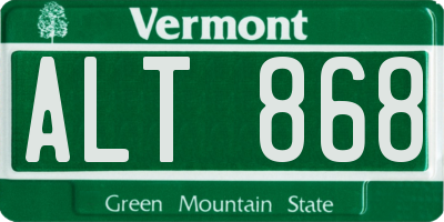 VT license plate ALT868