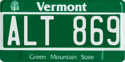 VT license plate ALT869