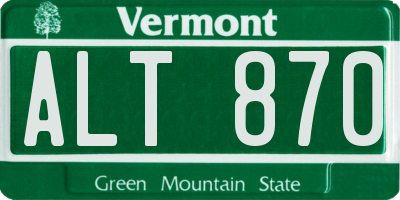 VT license plate ALT870