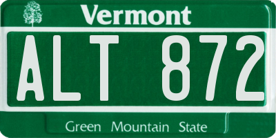 VT license plate ALT872
