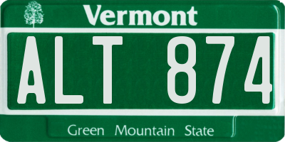 VT license plate ALT874