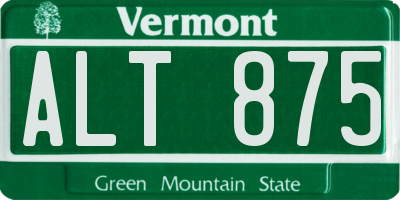 VT license plate ALT875
