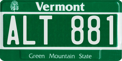 VT license plate ALT881