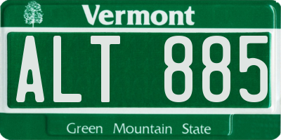 VT license plate ALT885