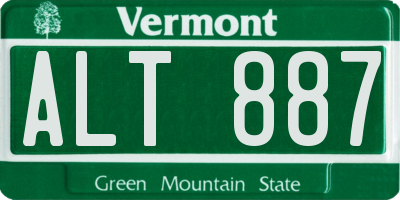 VT license plate ALT887