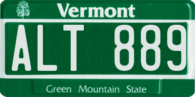 VT license plate ALT889