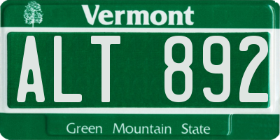 VT license plate ALT892
