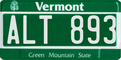 VT license plate ALT893