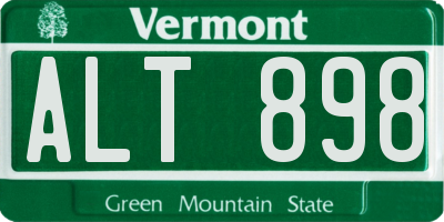 VT license plate ALT898