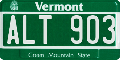 VT license plate ALT903