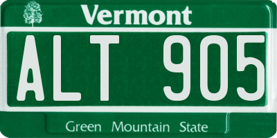 VT license plate ALT905