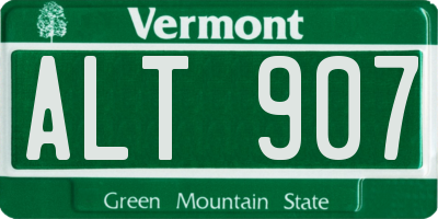 VT license plate ALT907