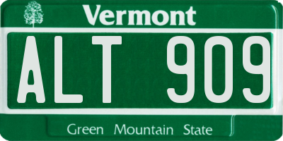 VT license plate ALT909