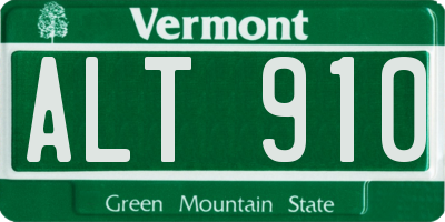 VT license plate ALT910