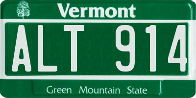 VT license plate ALT914