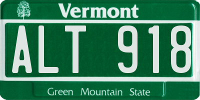 VT license plate ALT918