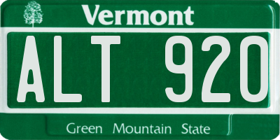 VT license plate ALT920