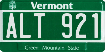 VT license plate ALT921