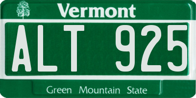 VT license plate ALT925