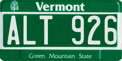 VT license plate ALT926